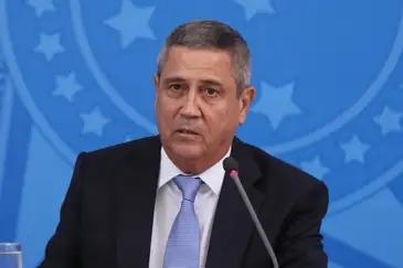 Braga Netto durante coletiva quando era ministro da Casa Civil, em 2020 (Isac Nóbrega/PR)