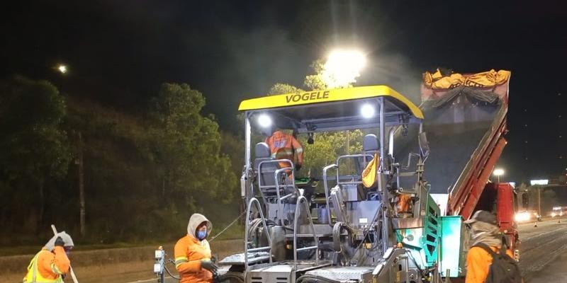 Equipes da EPR Via Mineira realizam serviços de manutenção no pavimento da BR-040; intervenções noturnas ocorrem em Belo Horizonte, Nova Lima e Congonhas (Divulgação/EPR Via Mineira)