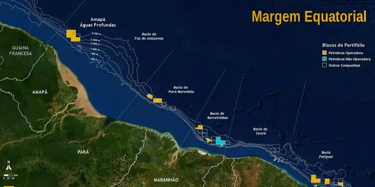 Exploração de petróleo na Margem Equatorial preocupa ambientalistas (Arte Petrobras/Divulgação)