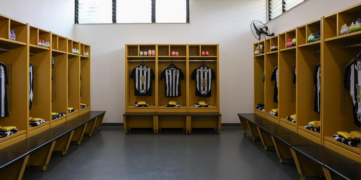 Vestiário alvinegro na cidade de Mendonza (Foto: Daniela Veiga / Atlético)
