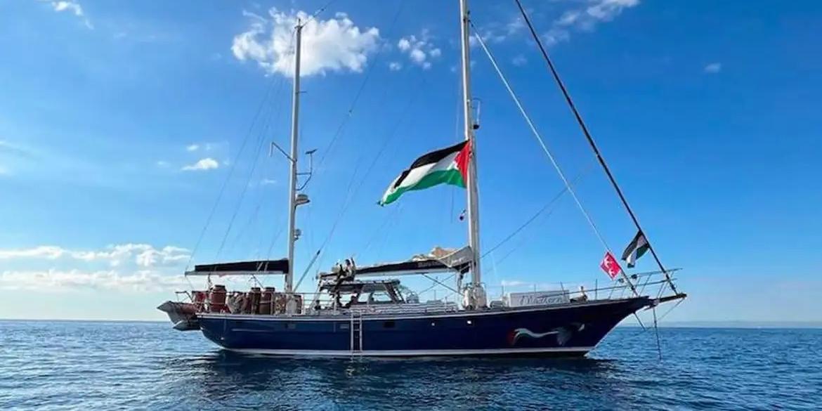 Embarcação Madeleine, da Coalizão Flotilha da Liberdade (gazafreedomflotilla/Instagram)