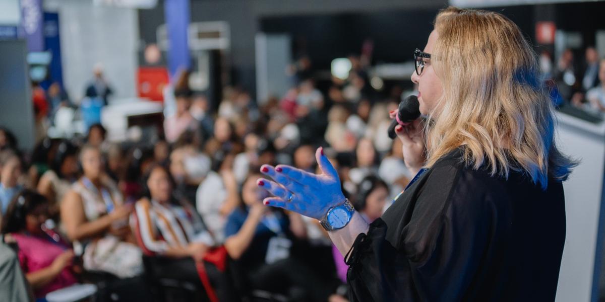 Palestra durante o Expo Hospital Brasil 2024 (Expo Hospital Brasil /Divulgação)