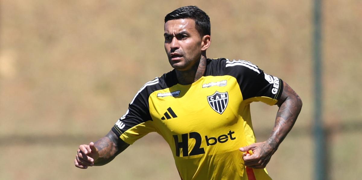 Ainda sem marcar pelo Galo, Dudu pode ter chance na equipe diante do Cruzeiro (Foto: Daniela Veiga / Atlético)