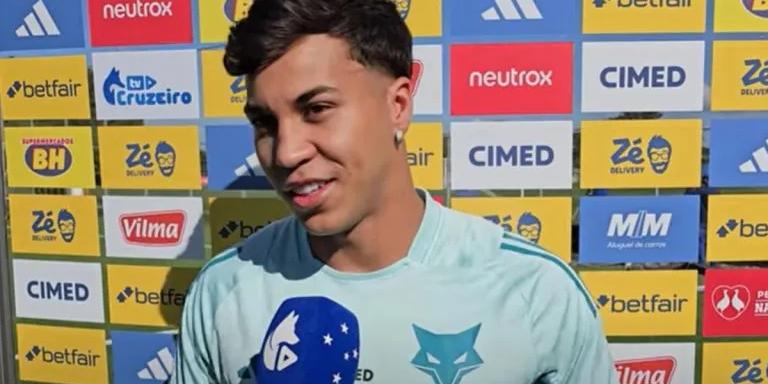 Artilheiro do Brasileirão comentou sobre a convocação, mas não se esqueceu do compromisso celeste no clássico (Foto: Reprodução/TV Cruzeiro)