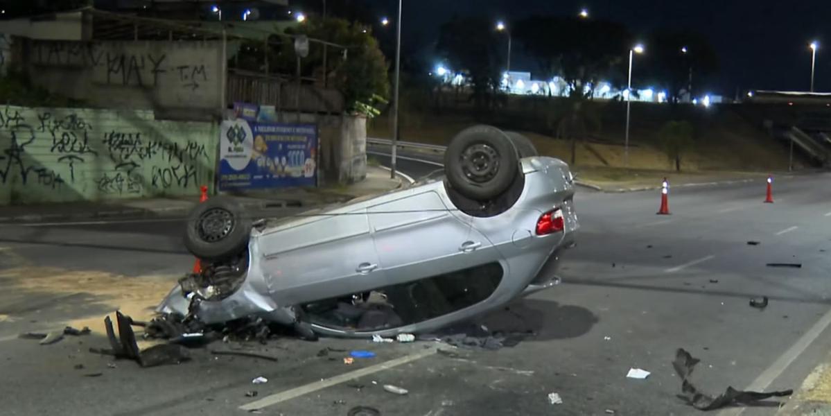 Cruzeirense morre após capotar o carro em BH (Reprodução / Globo Minas)