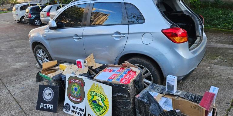 PF apreende mercadoria contrabandeada no Sul do país (Divulgação / PF)