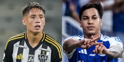 Román e Kaio Jorge podem se enfrentar nas Eliminatórias da Copa (Montagem / Foto: Pedro Souza - Atlético / Gustavo Aleixo - Cruzeiro)
