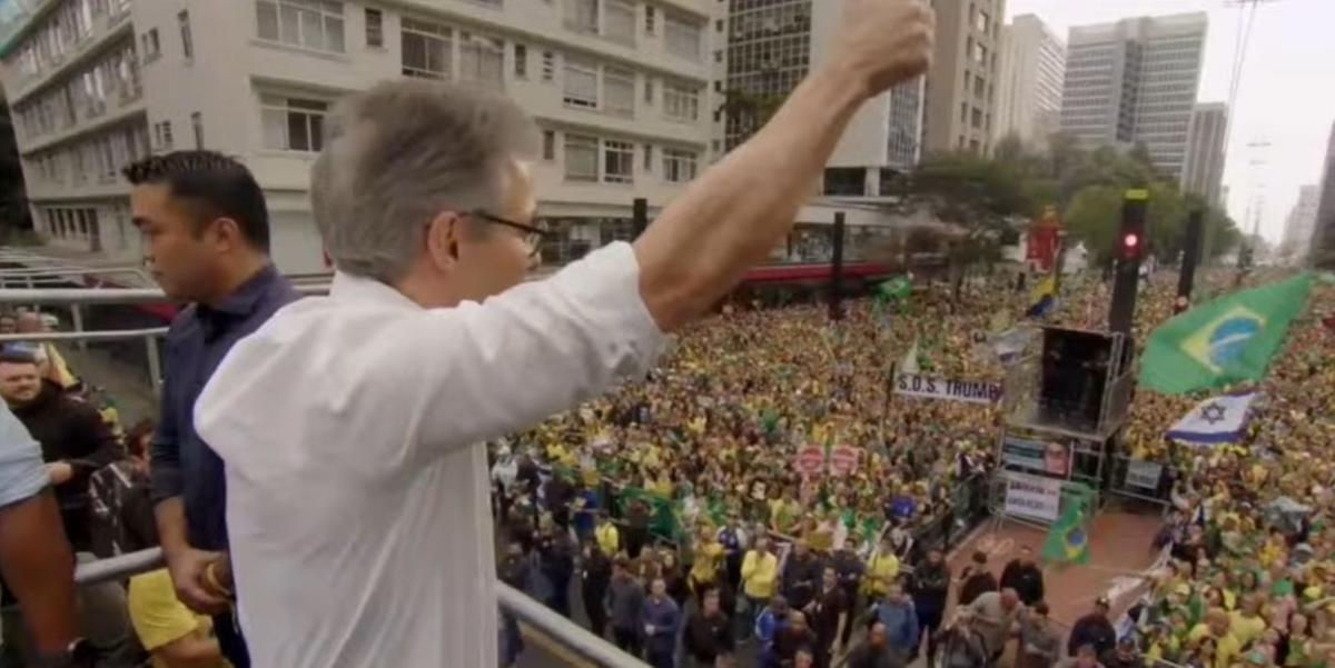Governador de Minas, Romeu Zema, participa do ato (Reprodução redes sociais)