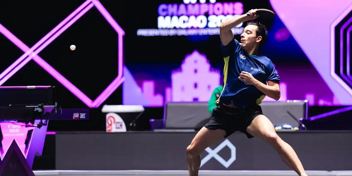Hugo Calderano é vice no WTT Champions Macau (Divulgação/WTT)