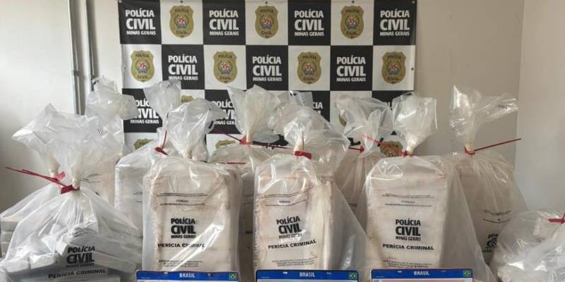 Segundo as apurações, a droga apreendida seria destinada a abastecer diferentes localidades da capital e da RMBH (PCMG/Divulgação)