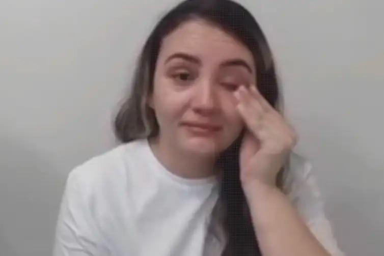 A cabeleireira Débora Rodrigues dos Santos, mulher que pichou estátua da Justiça com batom (Frame STF/Divulgação)