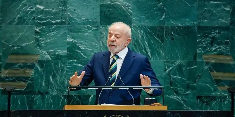 Presidente da República, Luiz Inácio Lula da Silva, durante a abertura do Debate Geral da 80.ª Sessão Ordinária da Assembleia Geral das Nações Unidas (Ricardo Stuckert/PR)