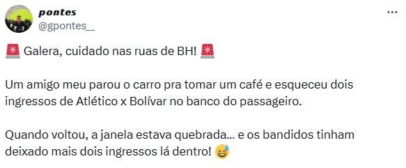 Memes ingressos para Atlético e Bolívar (Reprodução / Redes Sociais)