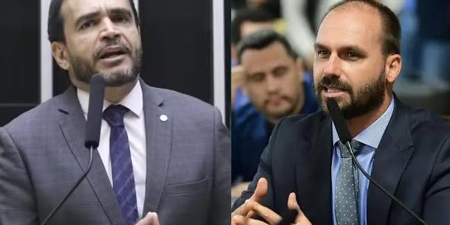 Deputado Delegado Marcelo Freitas e Eduardo Bolsonaro (Câmara dos Deputdos/Reprodução)