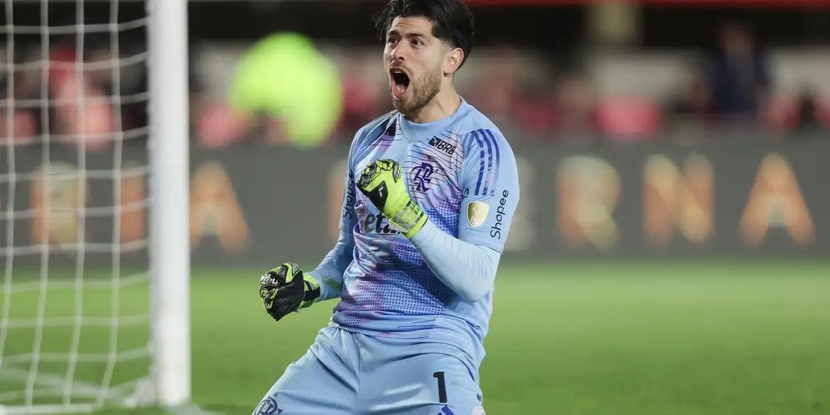 Goleiro Rossi pegou dois pênaltis e ajudou o flamengo a classificar na Libertadores (© Gilvan de Souza/Flamengo)