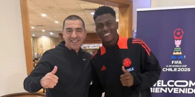 Néiser e Aristizábal se encontram durante a Copa do Mundo sub-20 no Chile (Reprodução: Instagram)
