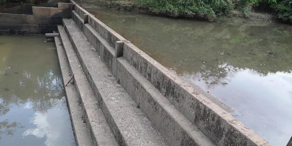 Rio Uberaba está com vazão reduzida (Codau/Divulgação)