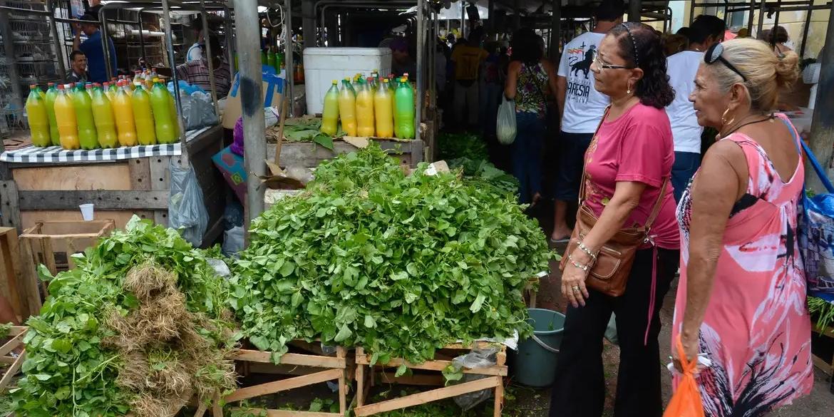 Iniciativa tem o objetivo de apoiar agricultores familiares e pequenos produtores da região, dinamizar a economia da região, gerar emprego e renda, promover a segurança alimentar, além de ampliar o acesso da população a espaços adequados à comercialização de alimentos (Wilson Dias/Agência Brasil)