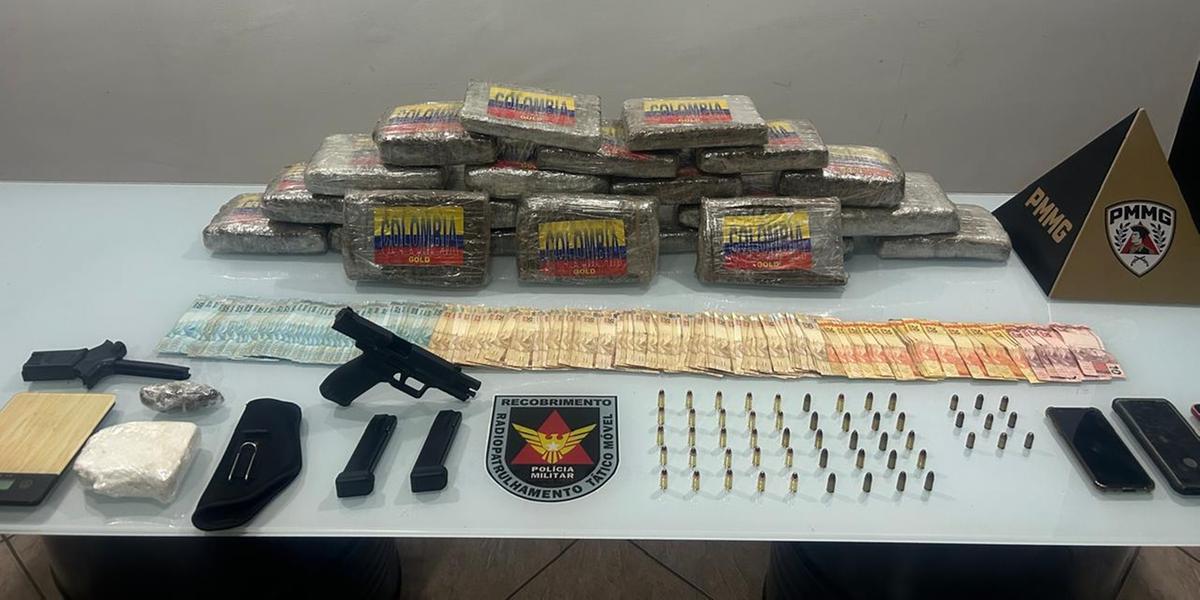 Materiais apreendidos pela polícia (Polícia Militar de Minas Gerais (PMMG))