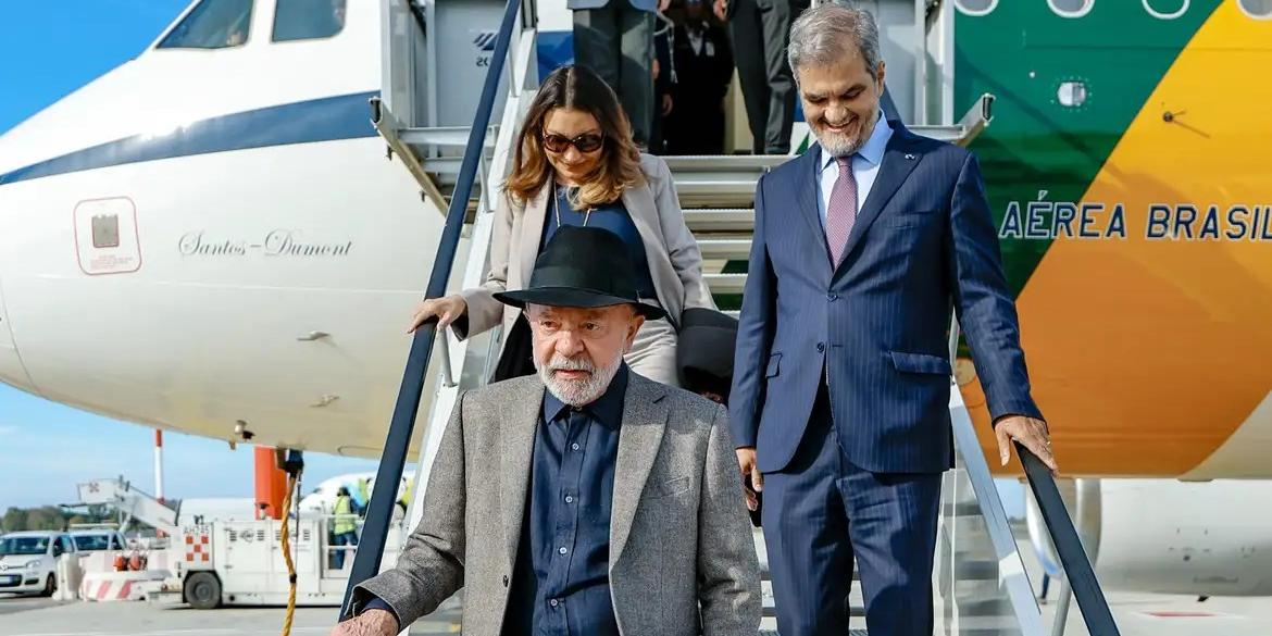 Presidente Lula durante chegada a Roma (Ricardo Stuckert/PR)