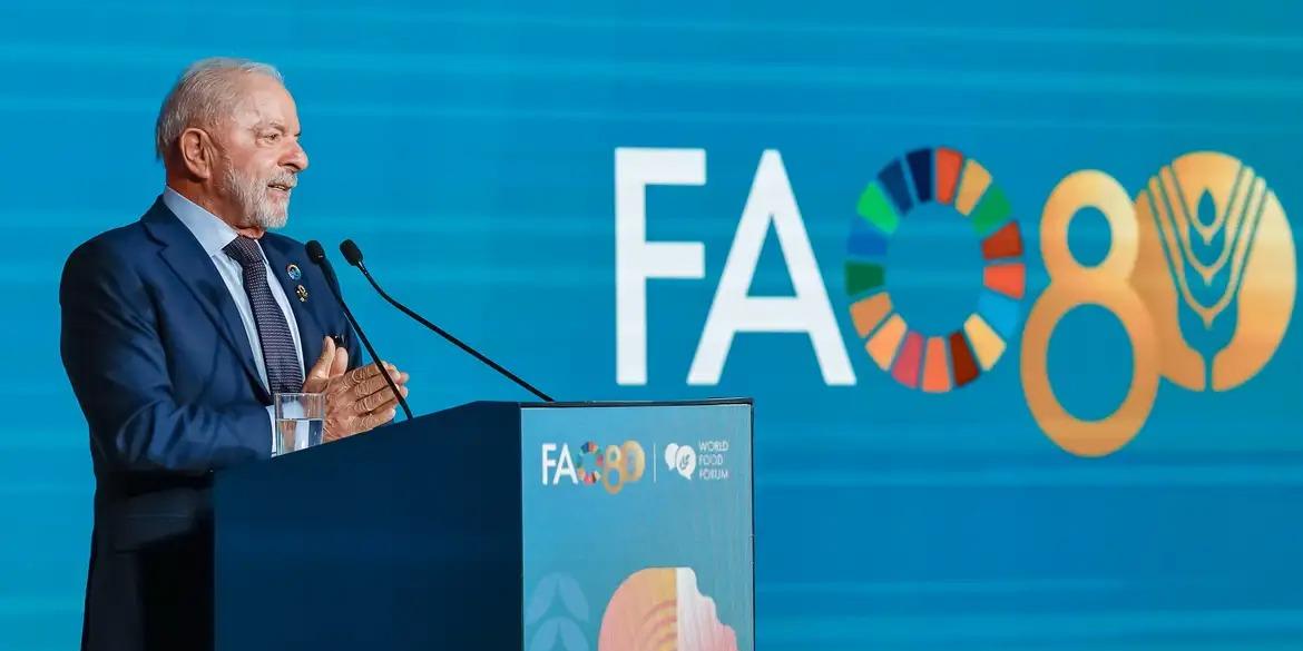Presidente durante abertura do Fórum Mundial da Alimentação, da Aliança Global contra a Fome e a Pobreza (Ricardo Stuckert/PR)