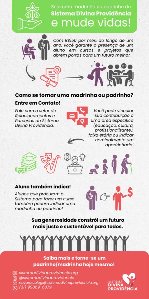 Inforgráfico do apadrinhamento (Reprodução/Sistema Divina Providência)