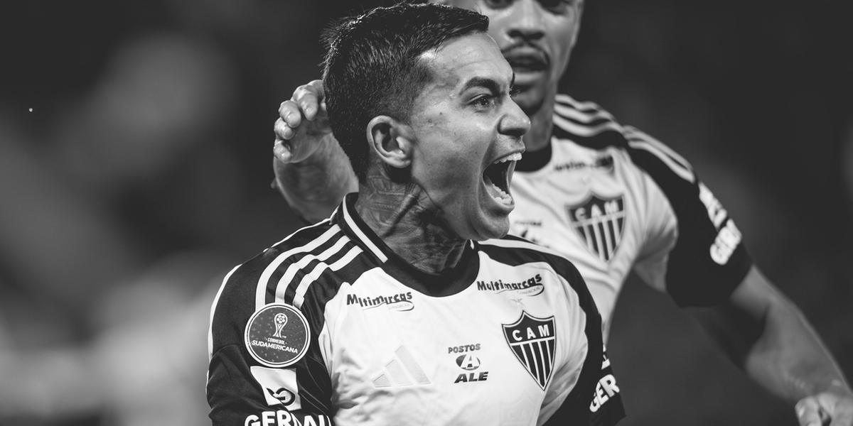 Dudu celebra primeiro gol com a camisa do Atlético (Pedro Souza / Atlético)