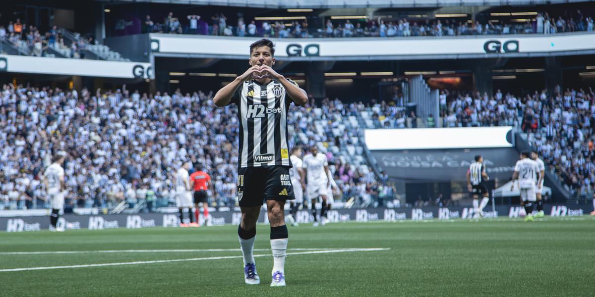 Alan Franco fez o 100º gol do Atlético na Arena (Pedro Souza/Atlético)