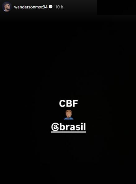 Wanderson alfineta CBF após arbitragem polêmica do empate contra o Palmeiras (Reprodução / Instagram Wanderson)
