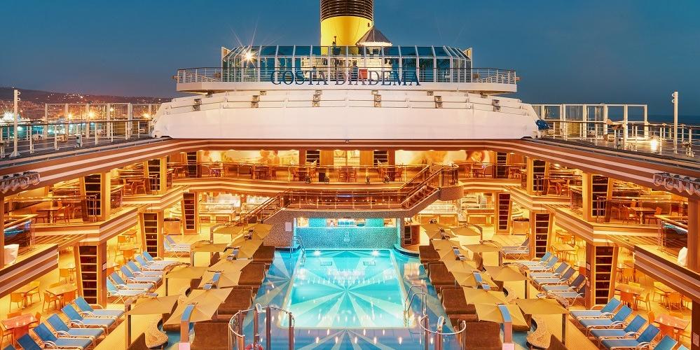 Costa Diadema e Costa Favolosa oferecem roteiros com até 60% de desconto na tarifa marítima durante o Esquenta Blue Week (Divulgação)