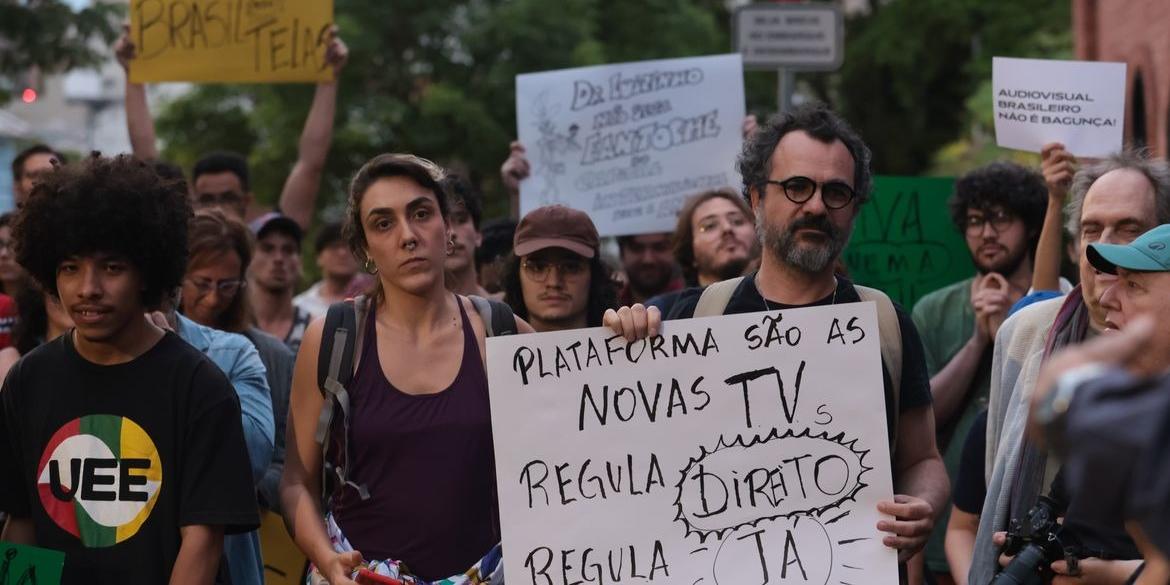 Ato em Defesa do Audiovisual Brasileiro Independente, em SP (Paulo Pinto/Agencia Brasil)