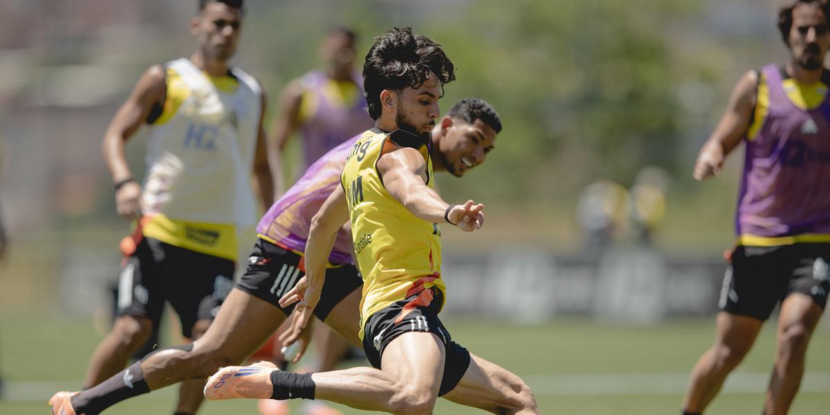 Atlético fecha penúltimo treino antes de embarcar para Bragança Paulista (Pedro Souza / Atlético)