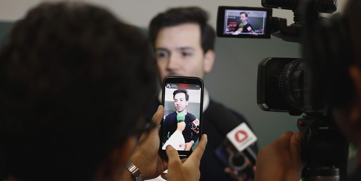 Presidente da ALMG, Tadeu Leite (MDB), durante participação de seminário em BH (Alexandre Netto/ALMG)