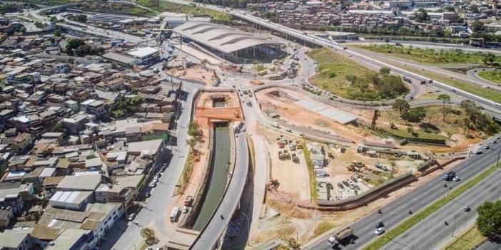 Obras de macrodrenagem na Praça das Águas foram paralisadas (Divulgação/ PBH)