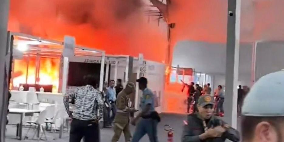 Incêndio atinge pavilhão da COP-30 (Reprodução / Redes Sociais)