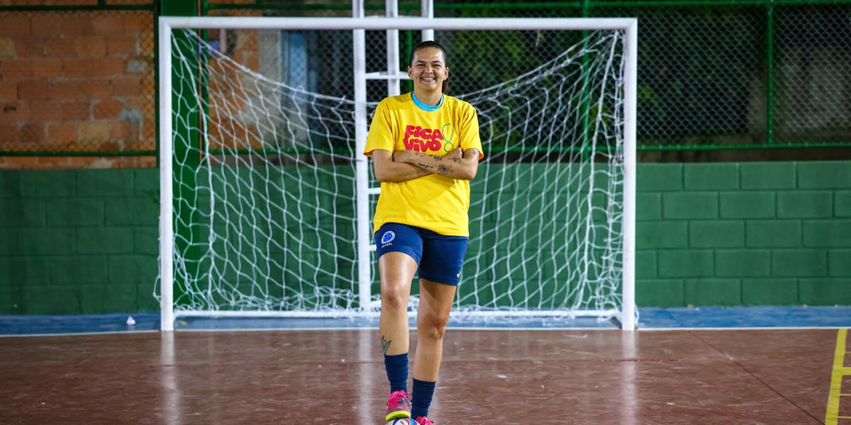 Fernanda Silva, de 33 anos, foi selecionada em uma peneira do Cruzeiro Futsal Feminino em janeiro deste ano (Divulgação)