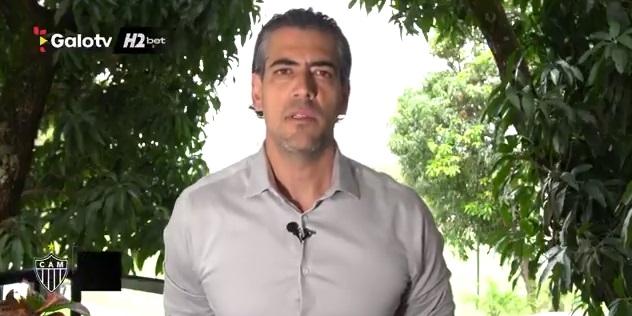 Paulo Bracks gravou um vídeo direcionado ao torcedor atleticano (Reprodução: TV Galo)