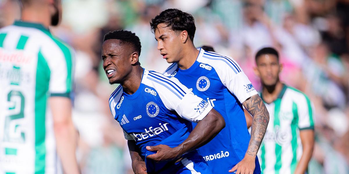 Sinisterra e Kaio Jorge atuaram juntos como titulares apenas no empate contra o Juventude (Lucas Bubols/Cruzeiro)