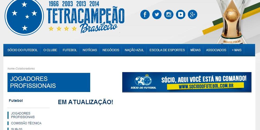  (Reprodução / site oficial Cruzeiro)