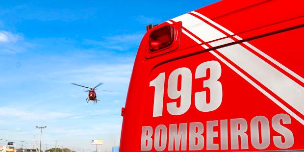 Fogo foi controlado após a atuação dos militares (Divulgação Corpo de Bombeiros)