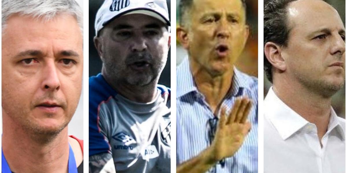 (Montagem sobre fotos de Athletico, Santos, Atlético Nacional e Fortaleza)
