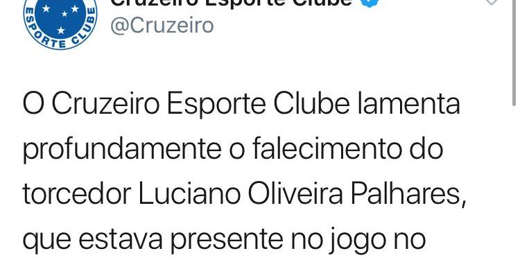  (Reprodução /Twitter do Cruzeiro)