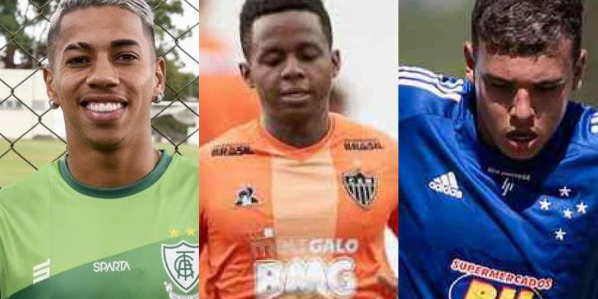  (América/Divulgação; Pedro Souza/Atlético; Gustavo Aleixo/Cruzeiro)