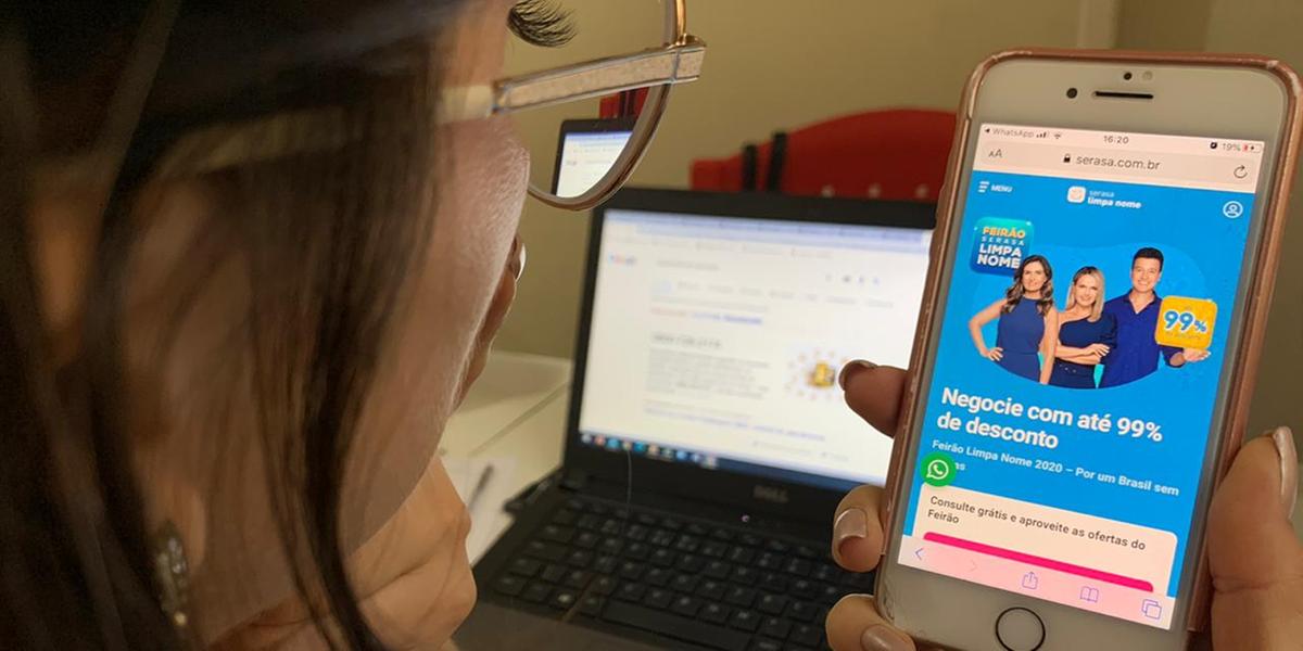 Consumidores poderão renegociar dívidas com até 99% de desconto durante ação emergencial da Serasa, realizada nesta terça-feira (9) (Renato Fonseca)