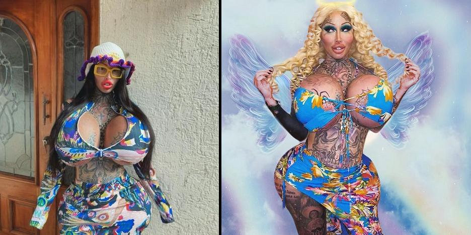 A modelo e artista plástica canadense Mary Magdalene e seus seios de 5 litros (Instagram / 1800leavemaryalone / Reprodução)