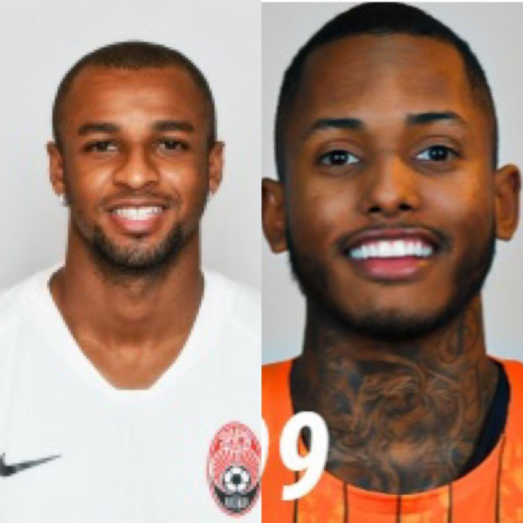 Lateral-esquerdo Juninho, do Zorya Lugansk, e atacante Fernando, do Shakthar Donetsk (Divulgação)