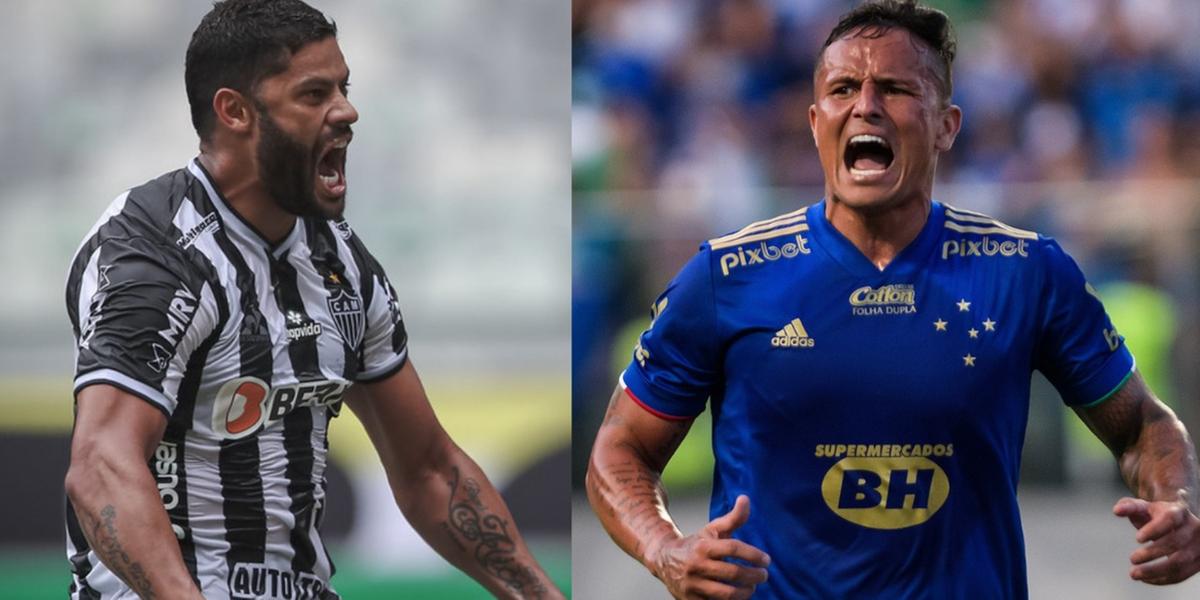 Hulk e Edu disputam a artilharia do Campeonato Mineiro, com vantagem para o cruzeirense por enquanto (Pedro Souza/Atlético e Staff Images)