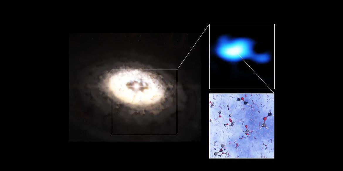 Com 9 átomos, é a maior molécula já registrada em um disco do tipo (© Observatório Europeu do Sul (ESO))
