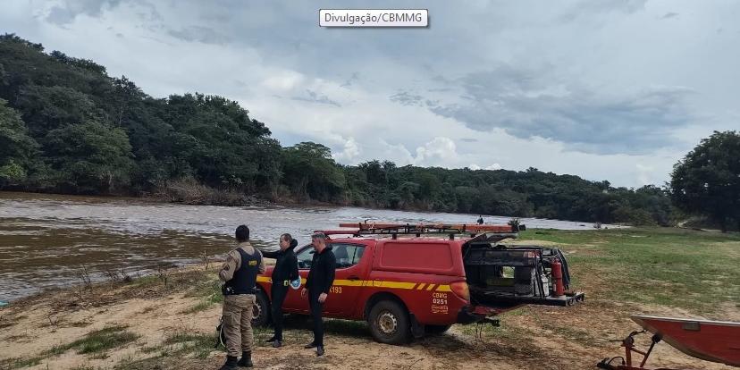 Militares dão continuidade às buscas por jovem desaparecido em rio de Conceição do Pará (Corpo de Bombeiros/Divulgação)