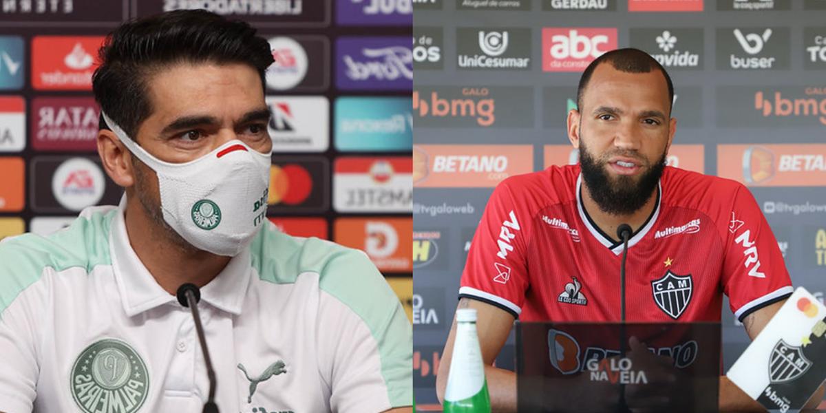 Abel Ferreira é o técnico do Palmeiras que eliminou o Galo de Everson na Libertadores de 2021. (Fotos: Cesar Greco e Pedro Souza)